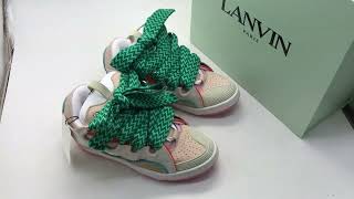 Lanvin Curb Sneaker Beige Pink Unboxing Review [upl. by Thurlow]