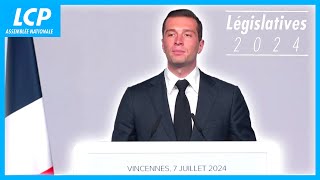 Discours de Jordan Bardella  législatives 2024  7072024 [upl. by Esahc748]