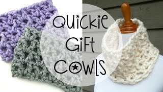 How To Crochet Quickie Gift Cowls [upl. by Ylluz888]