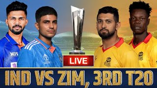 🔴Live India vs Zimbabwe 3rd T20I  IND vs ZIM Live Cricket Match IND vs ZIM Live Cricket Match [upl. by Secilu]