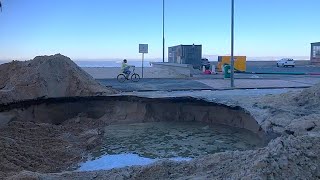 Big damage to the Beach Road at Strand in South Africa [upl. by Akirehc]