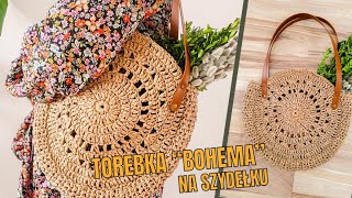 Torebka quotBohemaquot na szydełku  torba szydełkowa w stylu boho z rafii od Pimotki Crochet boho bag [upl. by Anu964]