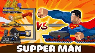 The Brutal Battle Between DORA SUPPER MAN And The Evil Army  TankAnimations [upl. by Clover]