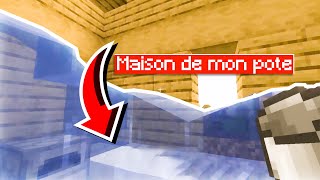 Le début de survie Minecraft Jai noyé la maison de mon pote [upl. by Zadoc]