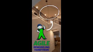 Install a big round chandelier from Restoration Hardware  Agile Remodeling Handyman  Kenmore WA [upl. by Neda]