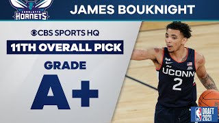 James Bouknight Selected No 11 Overall by the Charlotte Hornets  2021 NBA Draft  CBS Sports HQ [upl. by Nihcas]