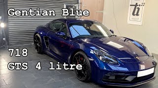 Stunning Gentian Blue 40 Porsche 718 GTS the thinking mans GT4 comes back with chips [upl. by Ahseyk]