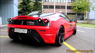 Ferrari 430 Scuderia with ADV1 Wheels amp Capristo Exhaust Downshifts amp Accelerations Sound [upl. by Atikehs]