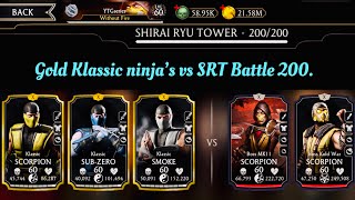 Shirai Ryu NonFatal Tower Bosses Battle 200 Fights  Reward  Mortal Kombat Mobile [upl. by Acirederf]