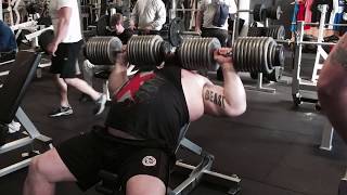 EDDIE HALL 100kg DUMBBELL PRESS 7 Reps Strength Asylum Gym [upl. by Heida]