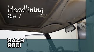 SAAB 900i  Removing the old headlining [upl. by Naillig818]