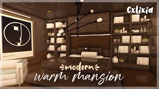 BLOXBURG  Warm Modern Mega Mansion Interior Part 1  House Build  625k [upl. by Eselehs636]