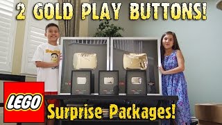 2 GOLD PLAY BUTTONS Plus LEGO Surprise Packages [upl. by Miriam590]