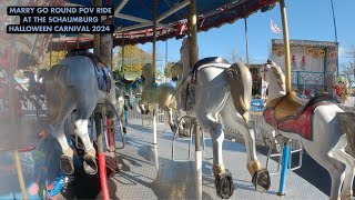 Marry Go Round POV Ride At The Schaumburg Halloween Carnival 2024 [upl. by Esaele]