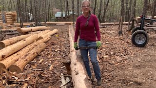 Are Spring Cut Logs Really Easier To Peel Log Cabin Build…Details [upl. by Htrap346]