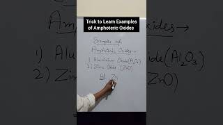 Trick to Learn Examples of Amphoteric Oxides youtubeshorts viralshort metalsandnonmetals [upl. by Merton]