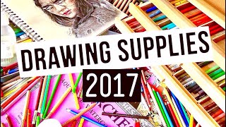 My FAVOURITE Drawing Supplies 2017 Coloured pencil edition [upl. by Cissy]