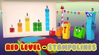 Numberblocks  RED LEVEL ONE  STAMPOLINES Episode [upl. by Shifra344]