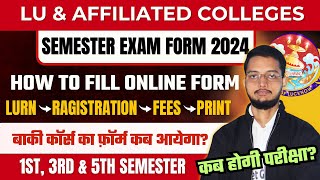 Lucknow University 1st 3rd amp 5th Semester Exam 2024 Form कैसे भरे  Last Date  How To Fill Form [upl. by Kendra]