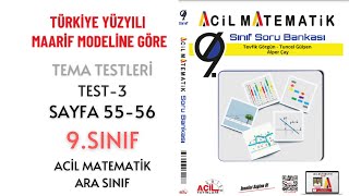 9Sınıf Soru Bankası 1TEMA Testleri 3Test Sayfa 5556 [upl. by Garlinda]