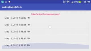 SwipetoRefresh ListView using SwipeRefreshLayout [upl. by Yetty250]