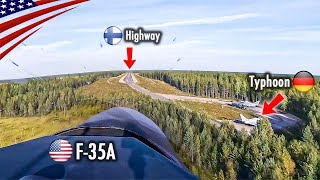 AMAZING F35 Cockpit View Landing amp TakeOff on Highway [upl. by Amaleta]