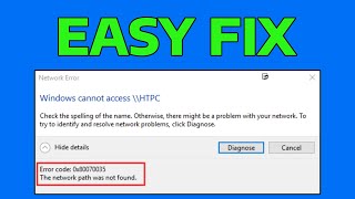 How To Fix The Network Path Was Not Found 0x80070035 Error [upl. by Oidgime]