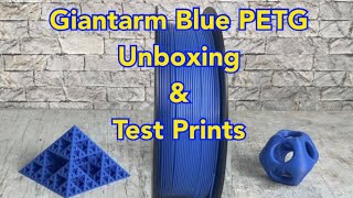 Giantarm Blue PETG 3D Printer Filament Unboxing and Test Prints on Ender 3 V2 Best Filament [upl. by Audwen]