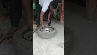 Radial tyre fittingcar tyre tubeless viralshort shortsvideo [upl. by Renault571]