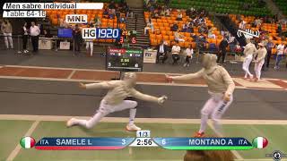 2018 163 M S Individual Gyoer HUN World Cup T64 21 green SAMELE ITA vs MONTANO ITA [upl. by Trula]