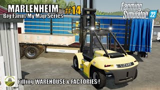 Filling WAREHOUSE amp FACTORIES   14 MARLENHEIM  BIG FARM in ALSACE  FS22  PS5 [upl. by Ykcor778]