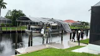 HURRICANE MILTON BOAT CANOPY REMOVAL 1072024 [upl. by Seldun]