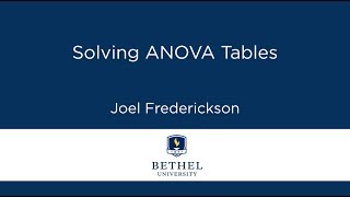 Solving ANOVA Tables [upl. by Lauri800]