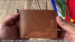 Genuine Leather Hand Stitched Wallet  Sarkar Leather Sialkot [upl. by Adnorrehs]