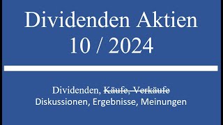 Dividenden Aktien Depot im Monat 10 2024 [upl. by Tunk]