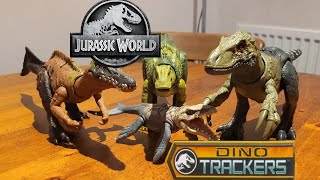 Jurassic World Dino Trackers Irritator Orkoraptor Nigersaurus amp Dakosaurus  Toy Review [upl. by Ahsirkal]