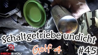 🛠️45 Abdeckung Golf 4 am Schaltgetriebe undicht  Getriebeöl wechseln  Transmission oil change [upl. by Avelin]