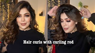 Curl my hair with babyliss curler  curling tutorial  rod curls [upl. by Boarer]