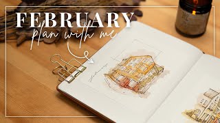 February Bullet Journal Plan With Me  Urban Sketches 🖊️ [upl. by Xel]