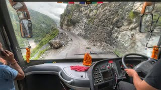 VOLVO Bus Driving in Worlds Most Dangerous Road  Extreme Road of Himachal Pradesh  Delhi to Kasol [upl. by Janifer]