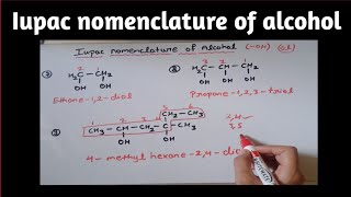 Iupac nomenclature Alcohol class 101112 organic chemistry [upl. by Avonasac]