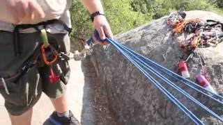 How to set up a threepoint anchor system for climbing and rappelling [upl. by Sido]