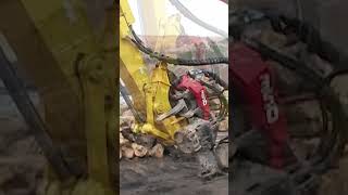 Komatsu  Excavator that cuts trees in the forest  shorts excavator [upl. by Yursa]