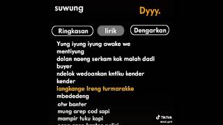 Lirik lagu Yong Iyong Iyong Awae wes mentiyeng [upl. by Nosiram]