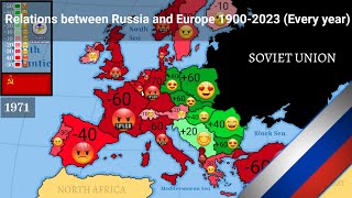 Relations between Russia 🇷🇺 and Europe 19002023 Every year [upl. by Alor]