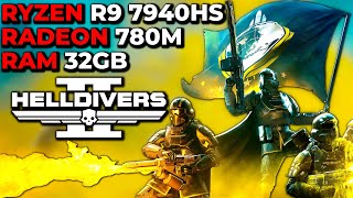 Helldivers 2  Ryzen 9 7940HS Radeon 780M Graphics AMD  GMKtec Nucbox K4 R9 7940HS 32GB Mini PC [upl. by Imim]