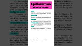 Edmund SpenserEpithalamionElizabethan PoetryInstant Essay for Exam Success ARsummaryguidance [upl. by Atinrahc]