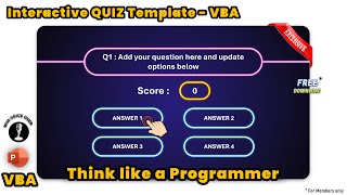 157Interactive Quiz Template with Score using Powerpoint VBA  Macro  Advanced PowerPoint [upl. by Anitsej776]