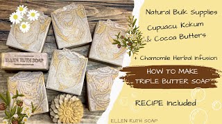 RECIPE  Making Lux Triple Butter Cold Process Soap  How to Make Herbal Infused Oil [upl. by Priest]