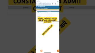 Jammu Kashmir police constable admit card 2024 Jammu Kashmir police admit Card kaise download Kare [upl. by Jezreel]